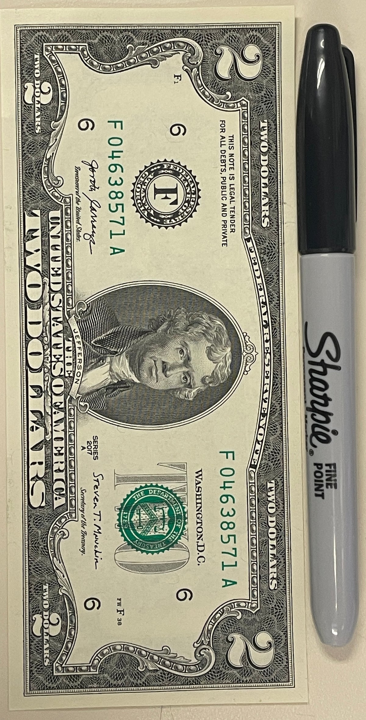Two-dollar Bookmark