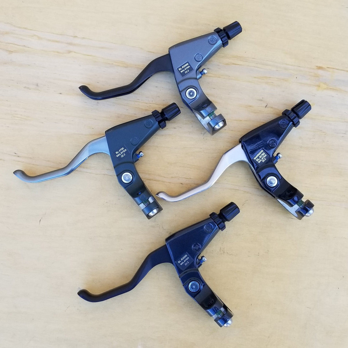 Brake Levers (pair) - Mountain, Shimano. Adaptable to any style of rim brake.