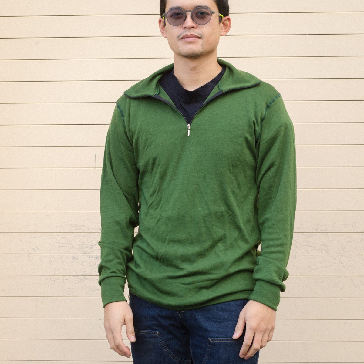 Aussie Wool Long Sleeve 1/4 zip turtleneck